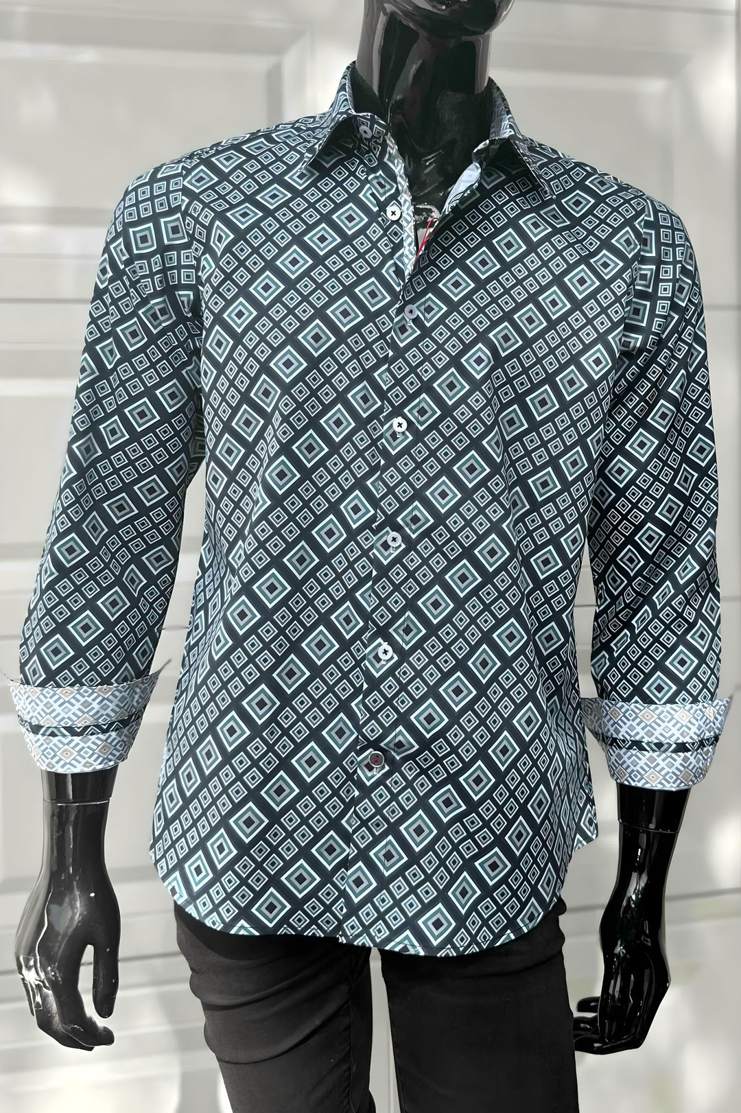 JOHN LENNON Mens Greenfield Long Sleeve Shirt - Sea, MENS SHIRTS, JOHN LENNON, Elwood 101