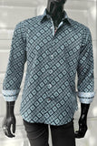 JOHN LENNON Mens Greenfield Long Sleeve Shirt - Sea, MENS SHIRTS, JOHN LENNON, Elwood 101