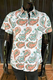 JOHN LENNON Mens Hadley Short Sleeve Paisley Shirt - White, MENS SHIRTS, JOHN LENNON, Elwood 101
