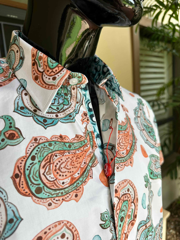 JOHN LENNON Mens Hadley Short Sleeve Paisley Shirt - White, MENS SHIRTS, JOHN LENNON, Elwood 101