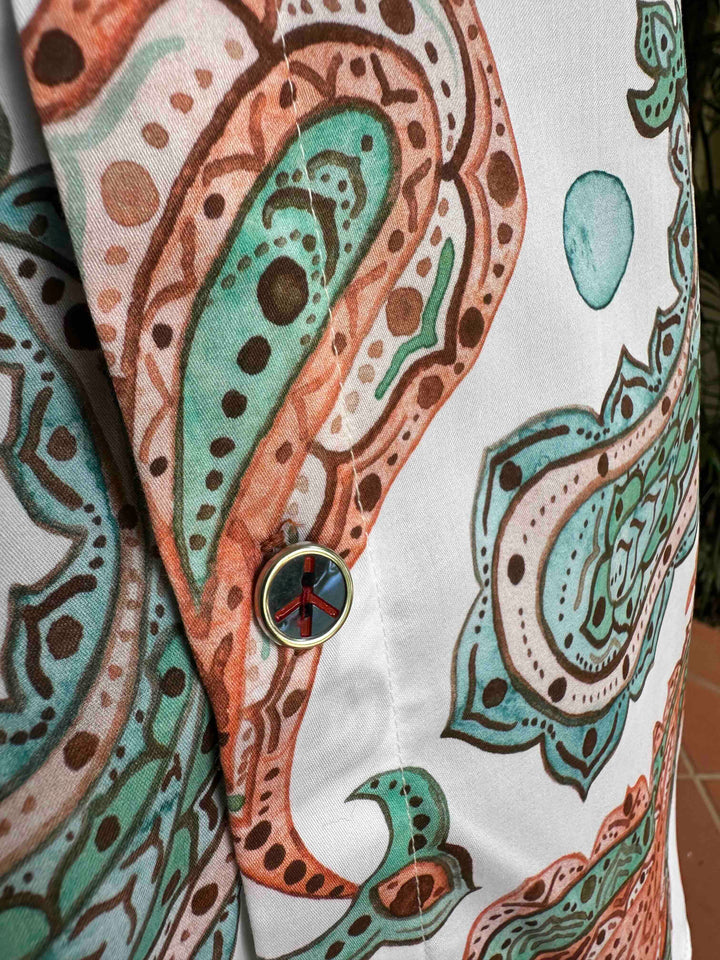JOHN LENNON Mens Hadley Short Sleeve Paisley Shirt - White, MENS SHIRTS, JOHN LENNON, Elwood 101