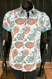 JOHN LENNON Mens Hadley Short Sleeve Paisley Shirt - White, MENS SHIRTS, JOHN LENNON, Elwood 101