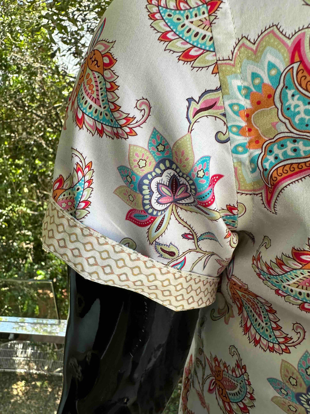 JOHN LENNON Mens Handley Short Sleeve Paisley Shirt in White