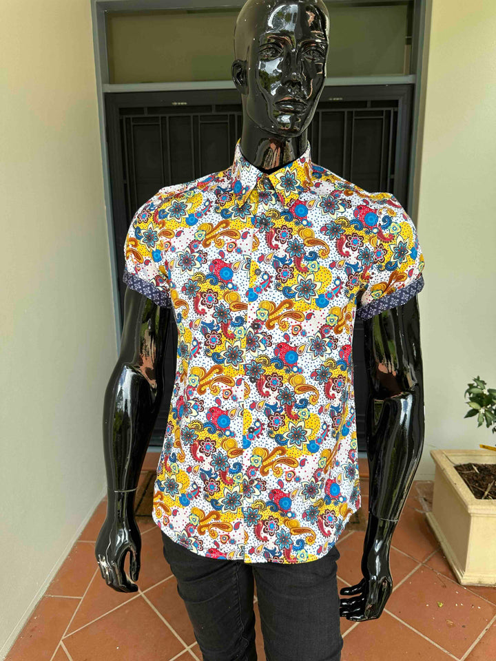 JOHN LENNON Mens Harrow Short Sleeve Shirt - Multi, MENS SHIRTS, JOHN LENNON, Elwood 101