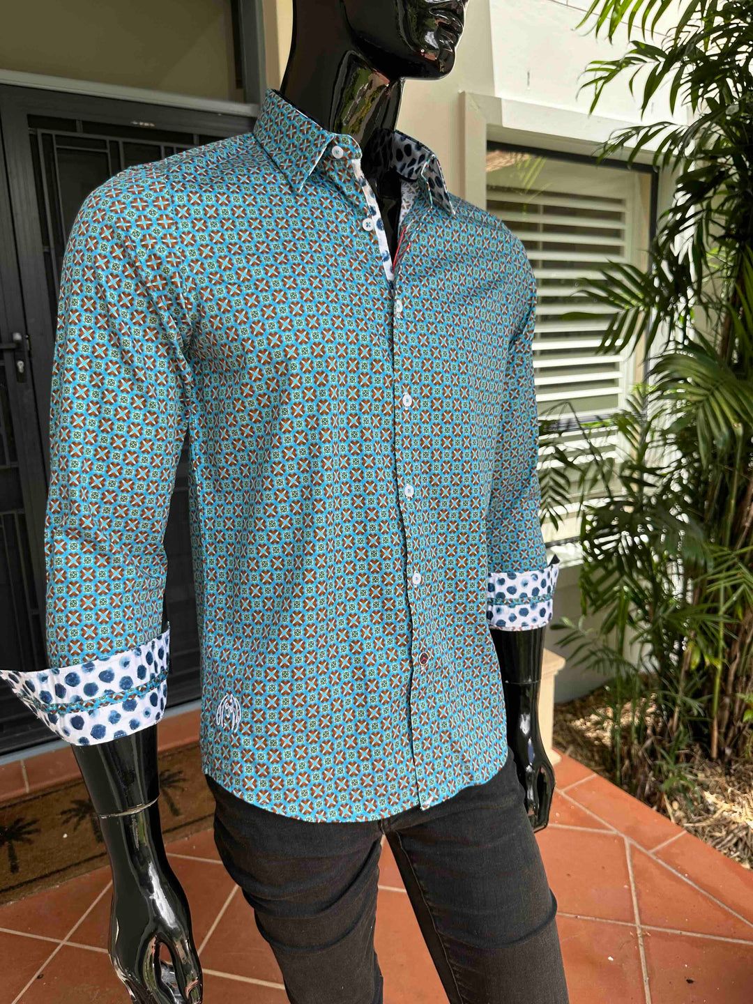 JOHN LENNON Mens Harrowgate Long Sleeve Shirt - Turquoise, MENS SHIRTS, JOHN LENNON, Elwood 101