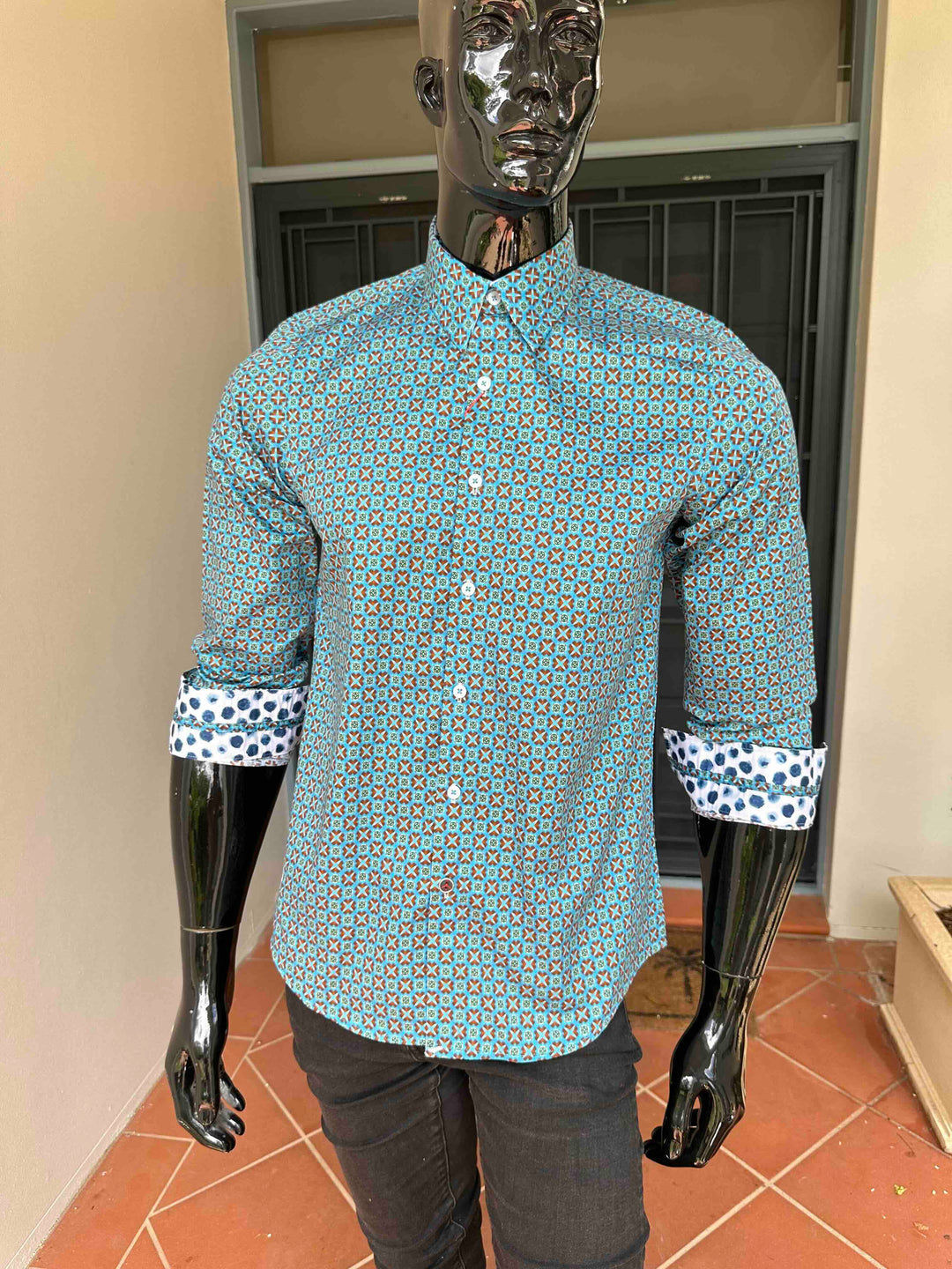 JOHN LENNON Mens Harrowgate Long Sleeve Shirt - Turquoise, MENS SHIRTS, JOHN LENNON, Elwood 101