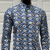 JOHN LENNON Mens Hindley Long Sleeve Shirt - Sky