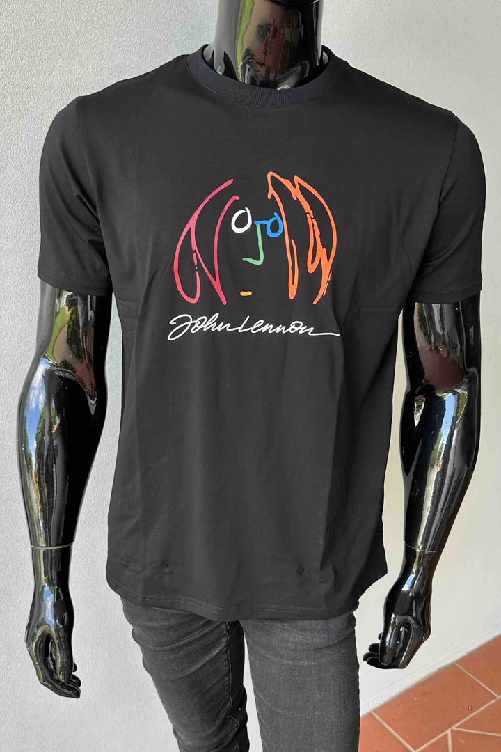 JOHN LENNON Mens Imagine Tee Shirt in Black