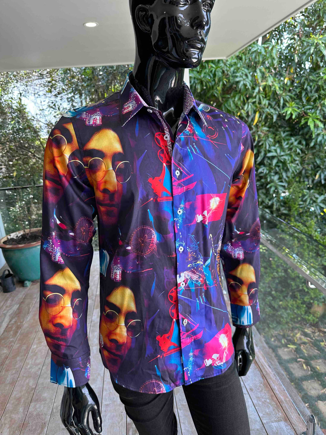 JOHN LENNON Mens John Long Sleeve Shirt in Multi, MENS SHIRTS, JOHN LENNON, Elwood 101
