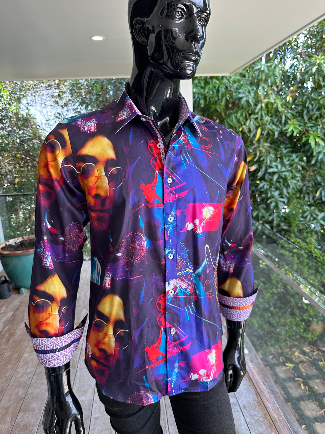 JOHN LENNON Mens John Long Sleeve Shirt in Multi, MENS SHIRTS, JOHN LENNON, Elwood 101