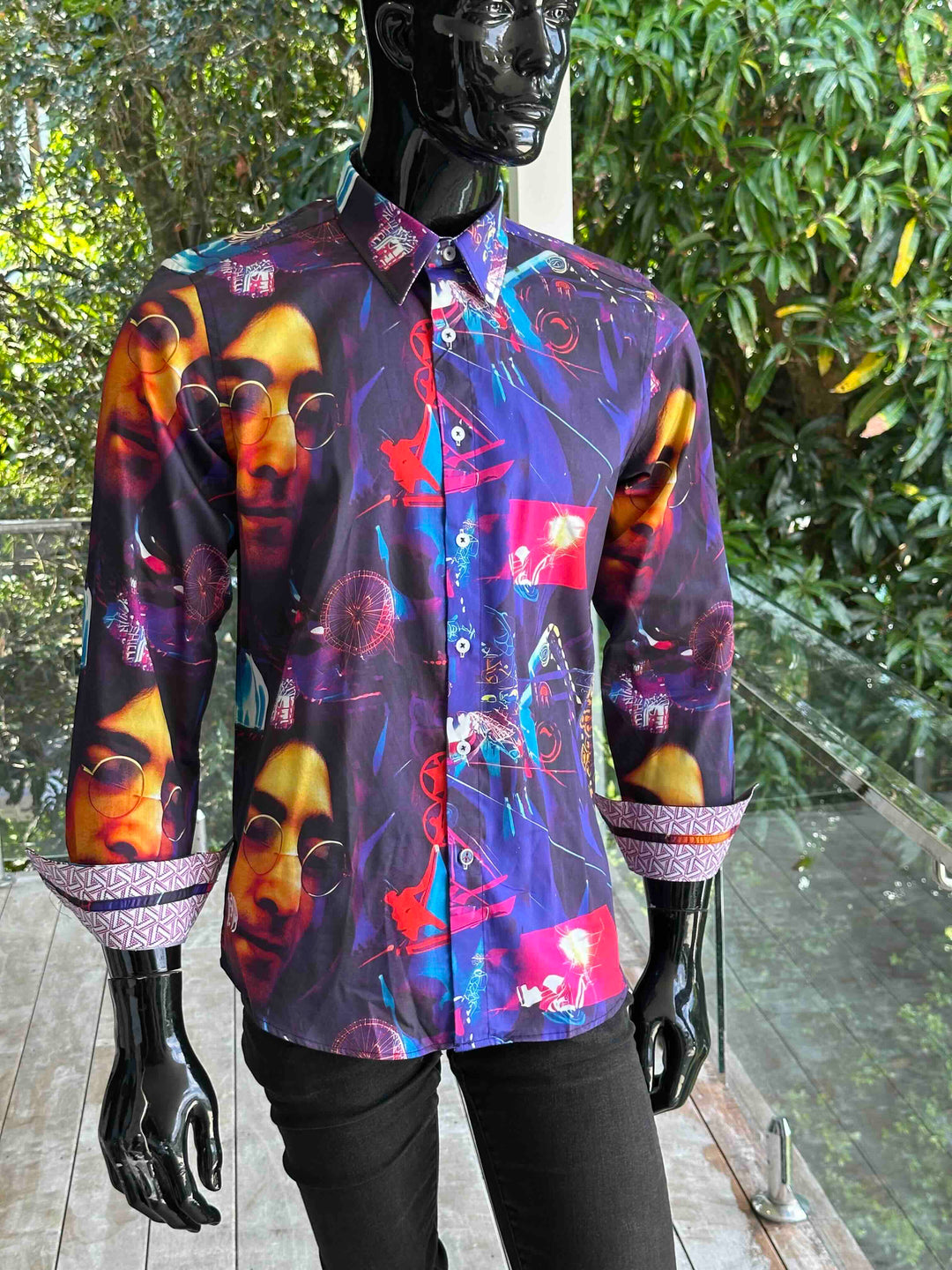 JOHN LENNON Mens John Long Sleeve Shirt in Multi, MENS SHIRTS, JOHN LENNON, Elwood 101