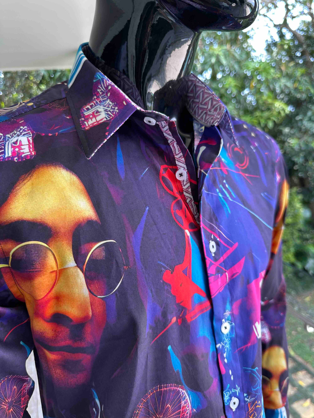 JOHN LENNON Mens John Long Sleeve Shirt in Multi, MENS SHIRTS, JOHN LENNON, Elwood 101