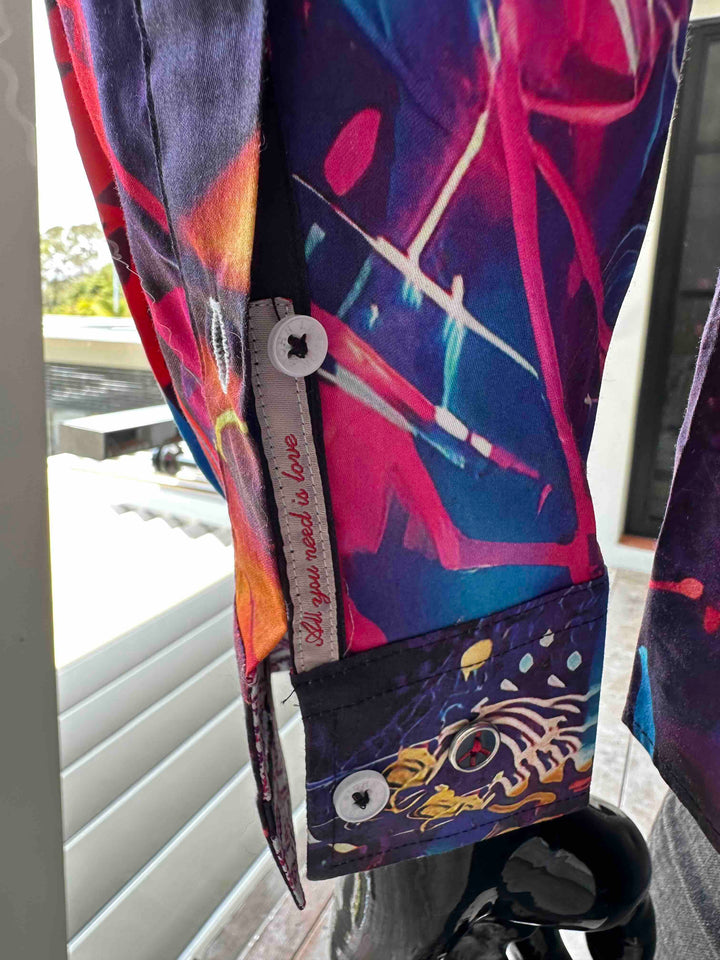 JOHN LENNON Mens John Long Sleeve Shirt in Multi, MENS SHIRTS, JOHN LENNON, Elwood 101