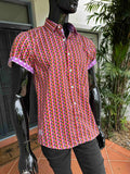 JOHN LENNON Mens Lancing Short Sleeve Shirt - Fuchsia, MENS SHIRTS, JOHN LENNON, Elwood 101