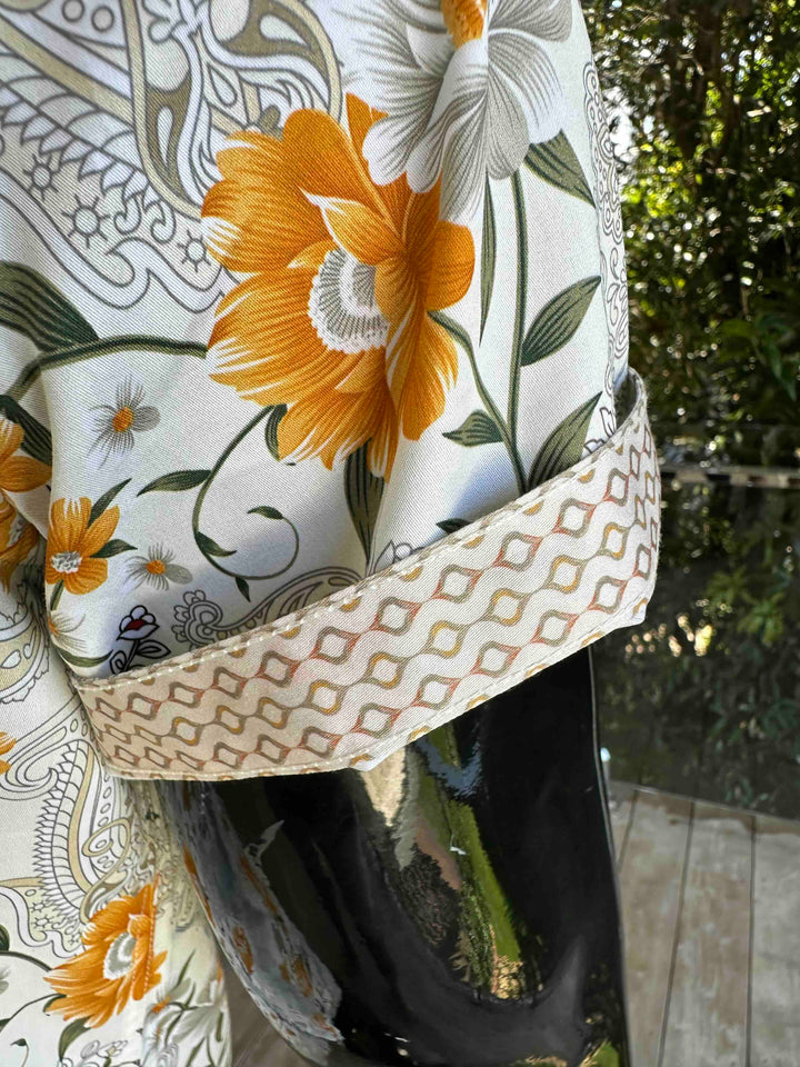 JOHN LENNON Mens Lewes Short Sleeve Paisley Shirt in Amber