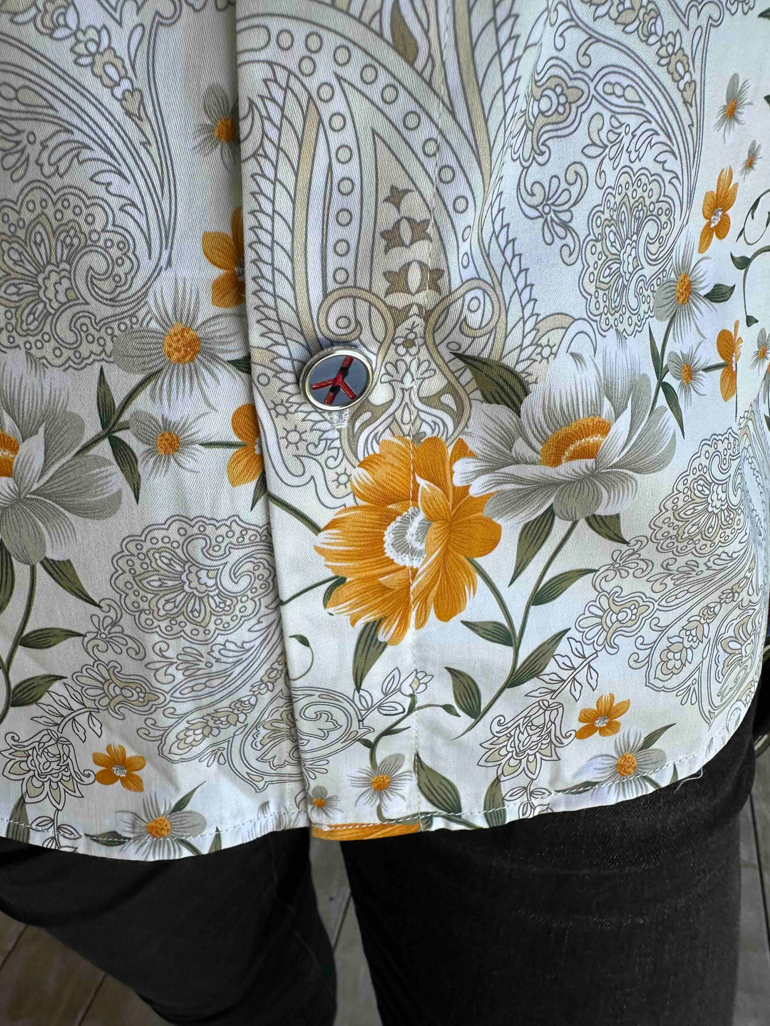 JOHN LENNON Mens Lewes Short Sleeve Paisley Shirt in Amber