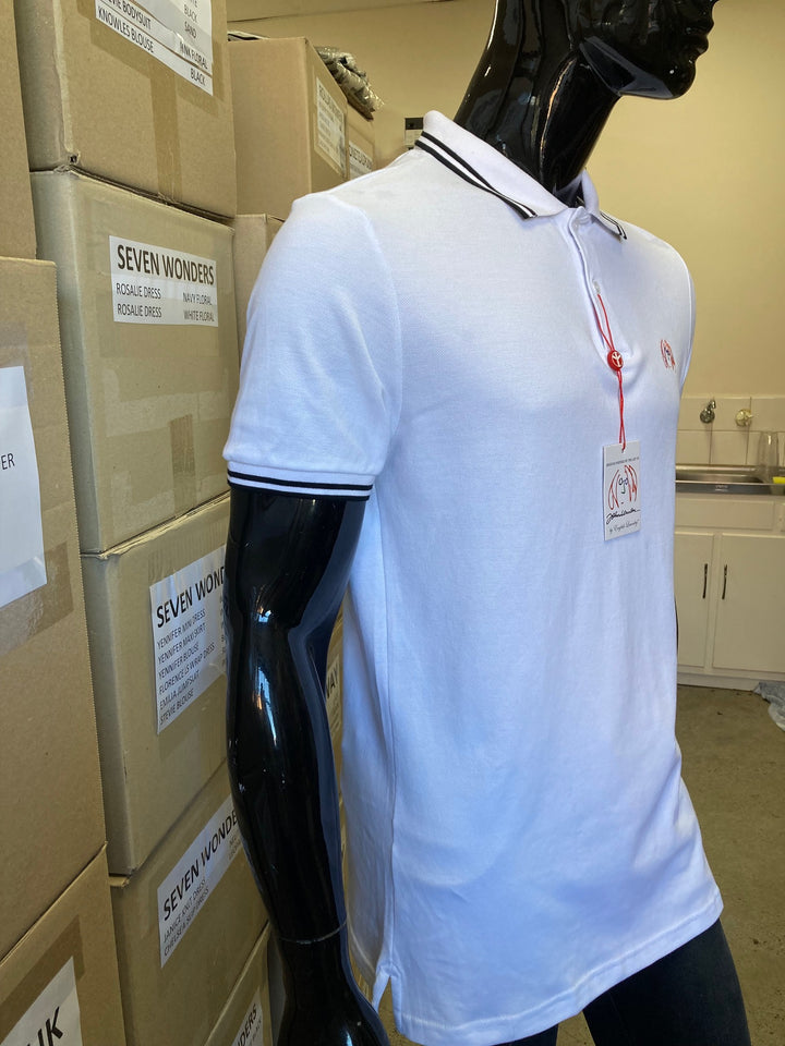 JOHN LENNON Mens Liam Polo Shirt in White, MENS TEE SHIRTS, JOHN LENNON, Elwood 101