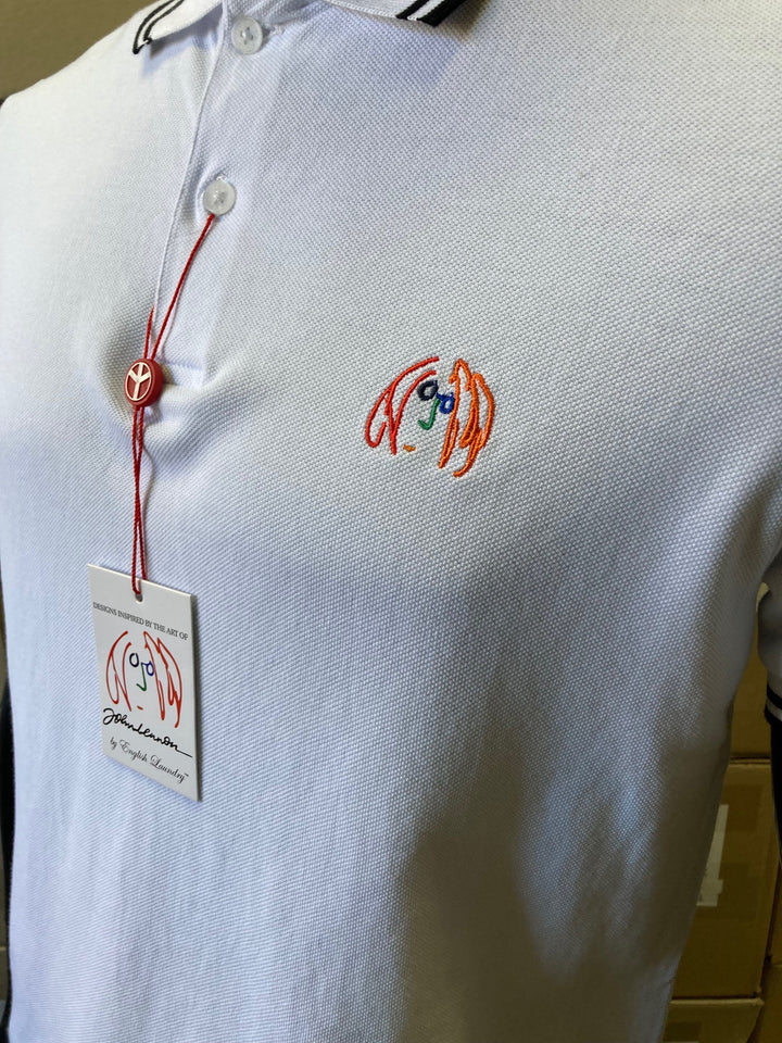 JOHN LENNON Mens Liam Polo Shirt in White, MENS TEE SHIRTS, JOHN LENNON, Elwood 101