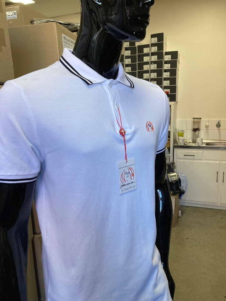 JOHN LENNON Mens Liam Polo Shirt in White, MENS TEE SHIRTS, JOHN LENNON, Elwood 101