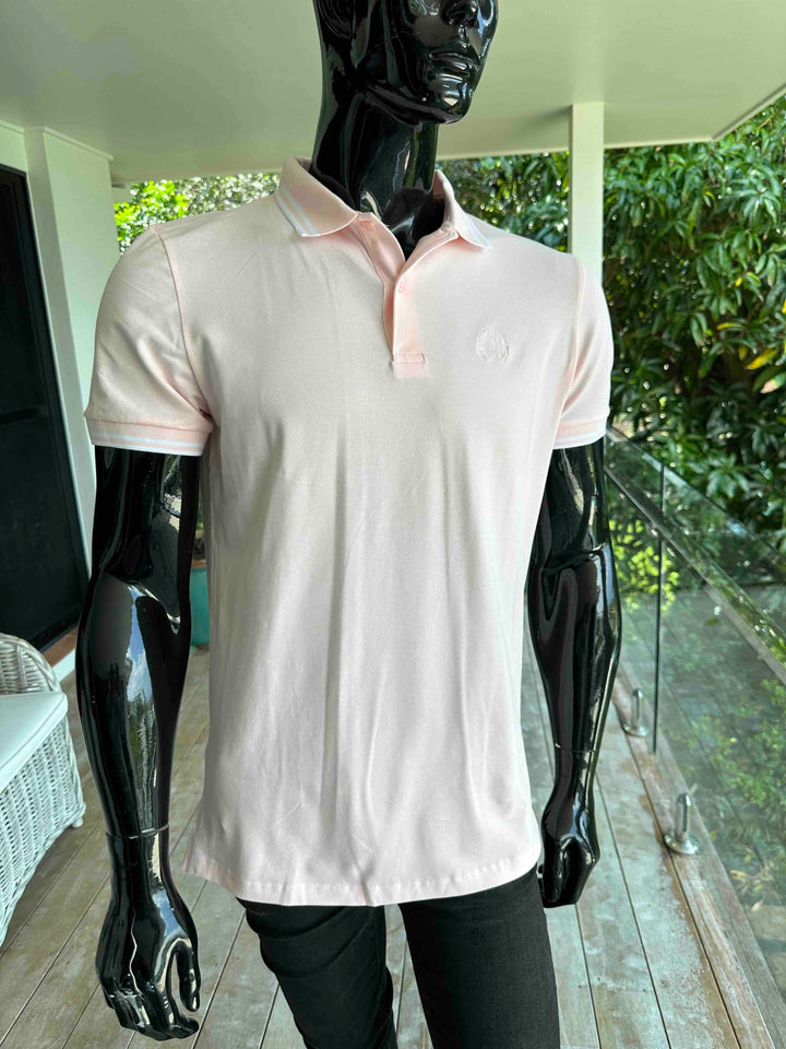 JOHN LENNON Mens Liam Polo Shirt in Pink, MENS SHIRTS, JOHN LENNON, Elwood 101