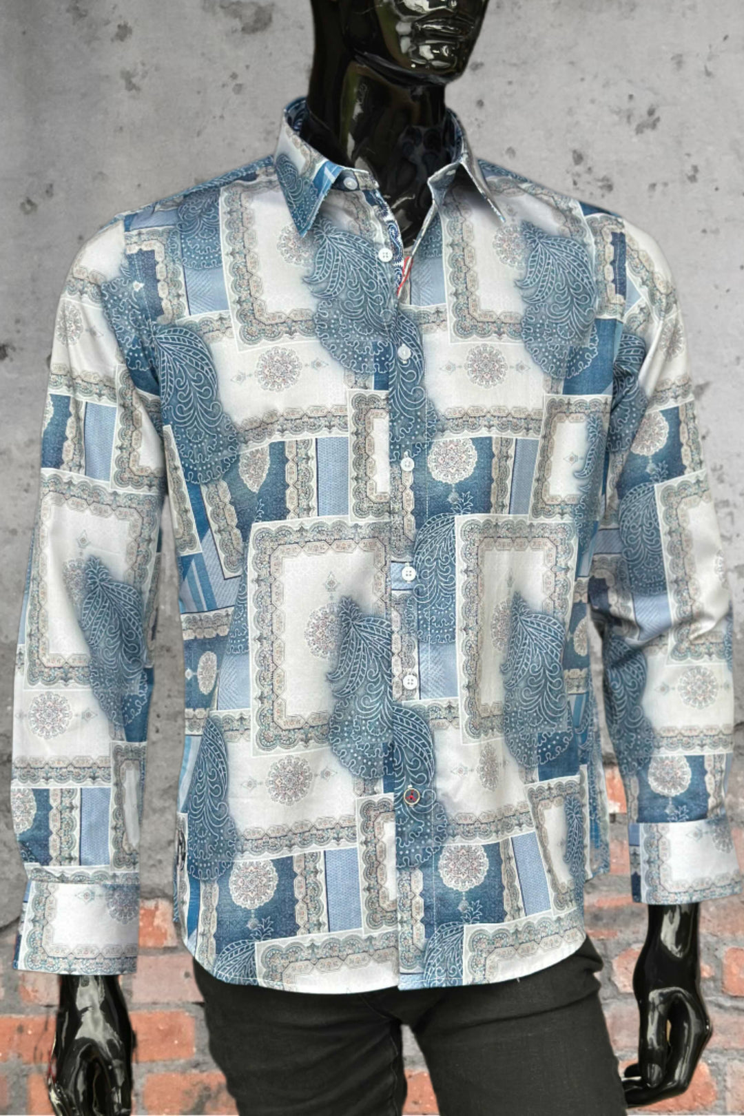 JOHN LENNON Mens Salford Long Sleeve Shirt - Blue Mist, MENS SHIRTS, JOHN LENNON, Elwood 101