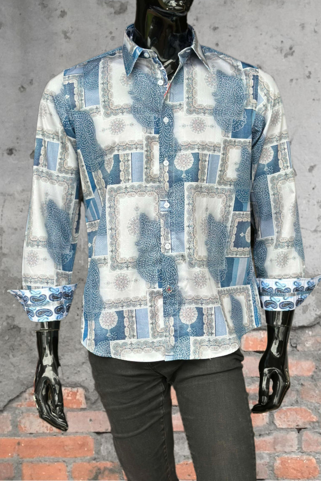 JOHN LENNON Mens Salford Long Sleeve Shirt - Blue Mist, MENS SHIRTS, JOHN LENNON, Elwood 101