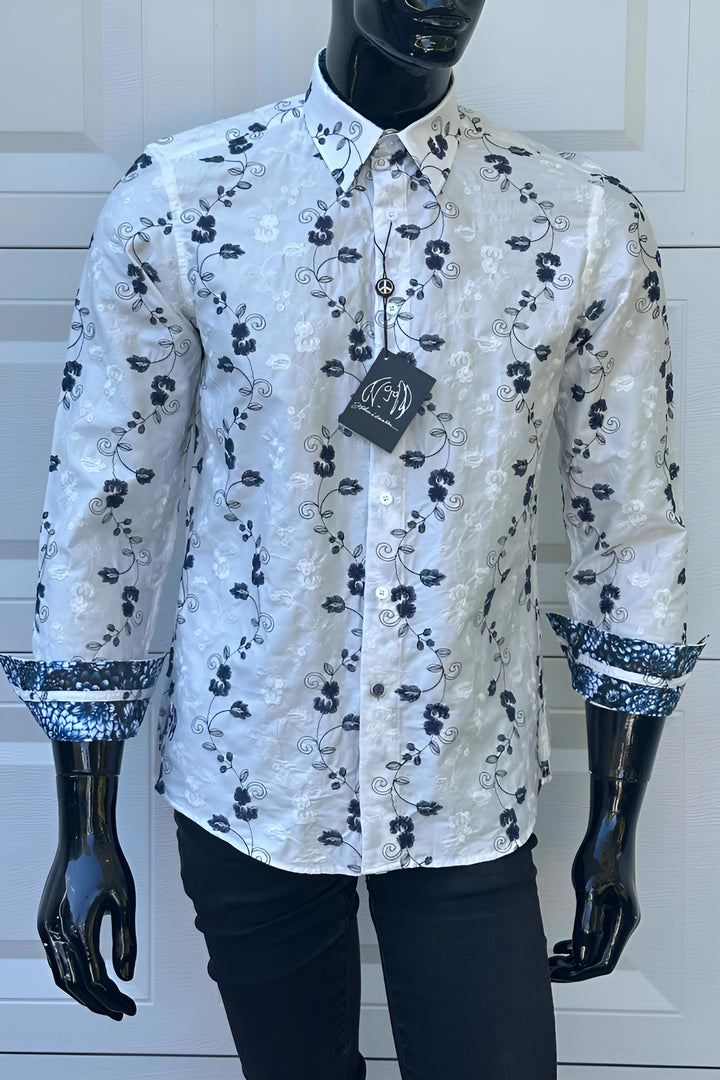 JOHN LENNON Mens Merry Hill Long Sleeve Shirt in White, MENS SHIRTS, JOHN LENNON, Elwood 101