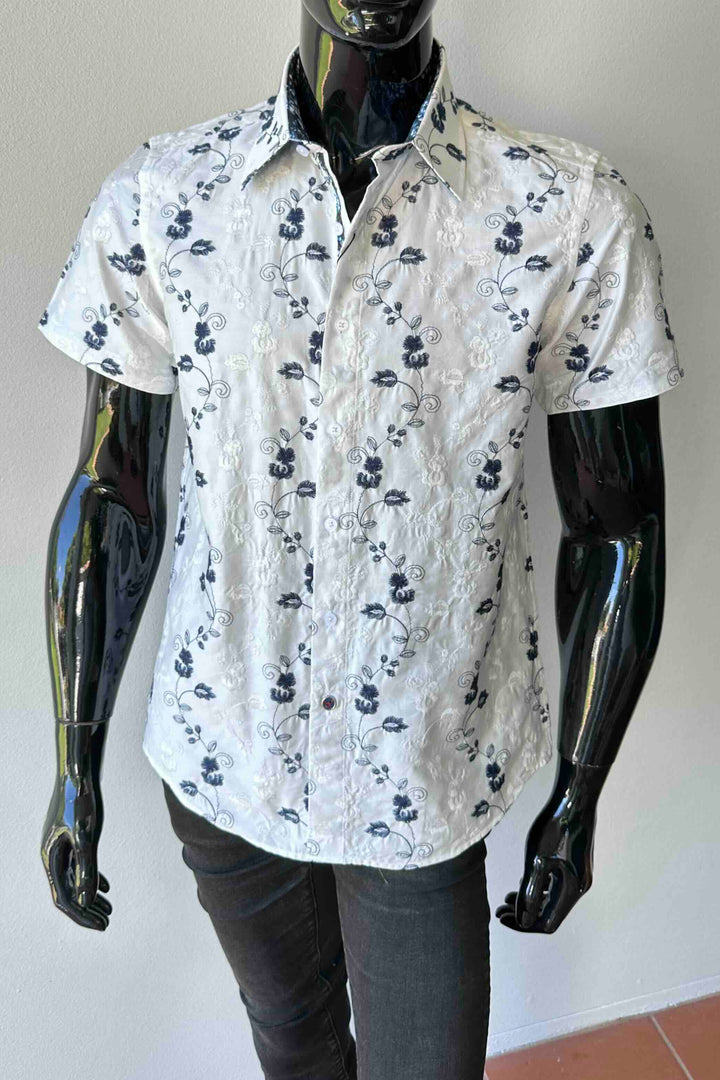 JOHN LENNON Mens Merry Hill Short Sleeve Shirt in White