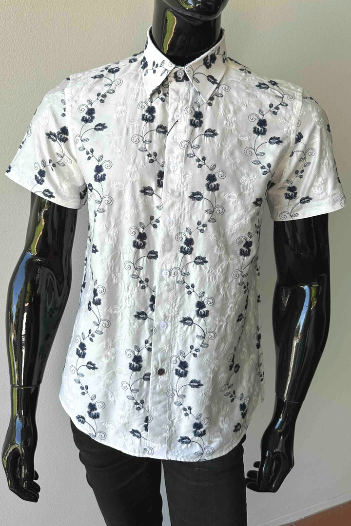 JOHN LENNON Mens Merry Hill Short Sleeve Shirt in White