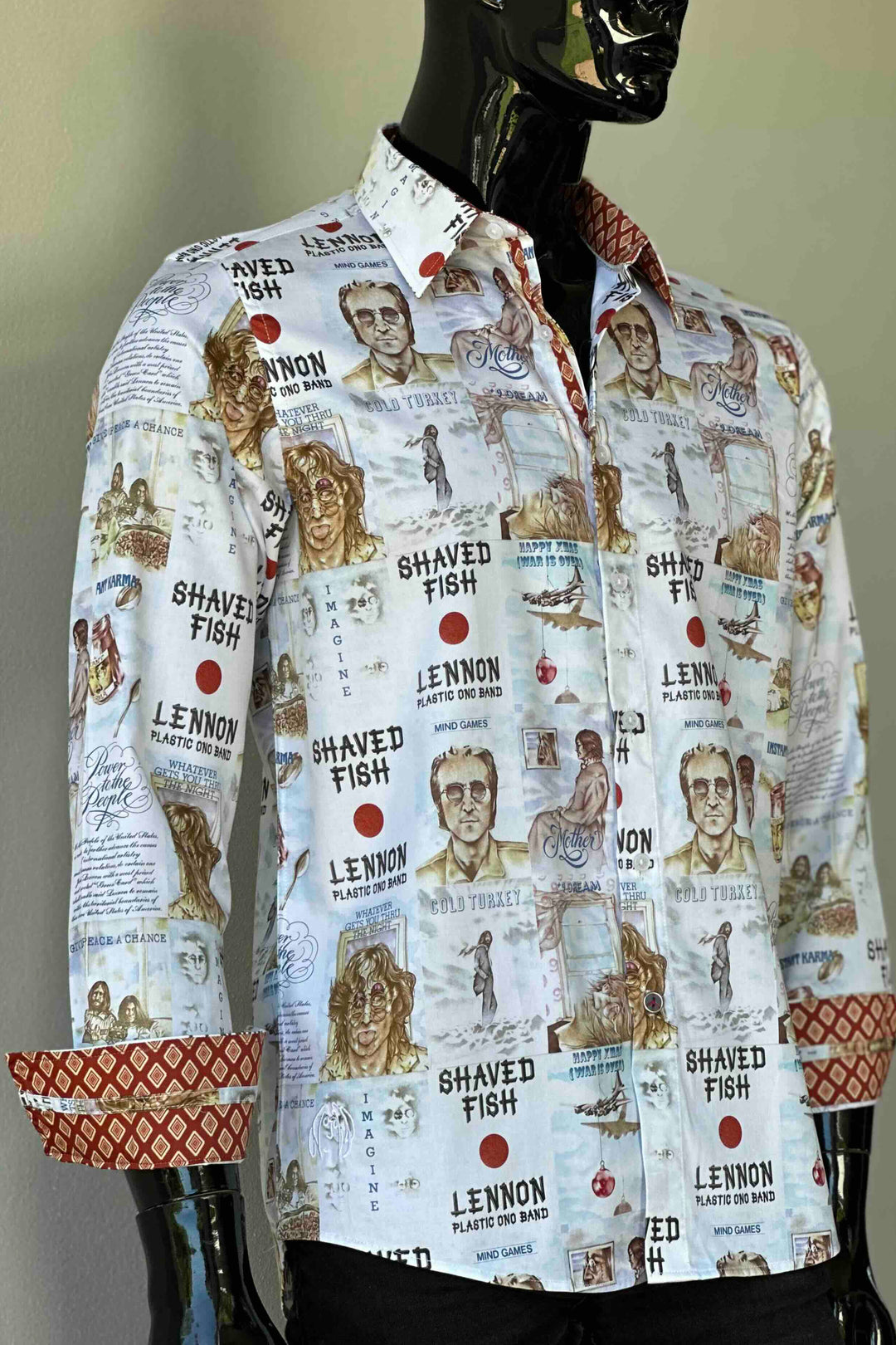 JOHN LENNON Mens Mind Games Long Sleeve Shirt in Putty