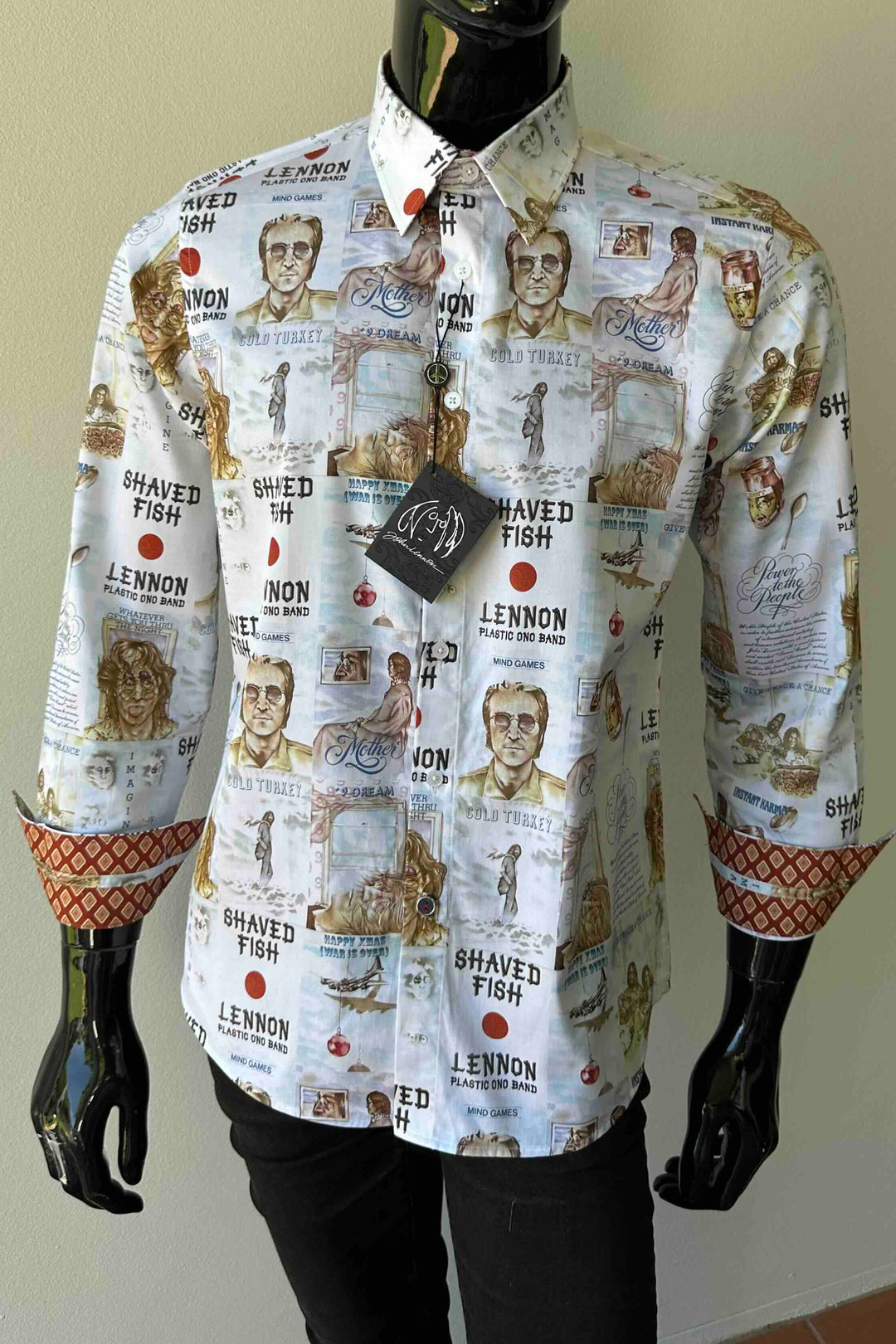 JOHN LENNON Mens Mind Games Long Sleeve Shirt in Putty