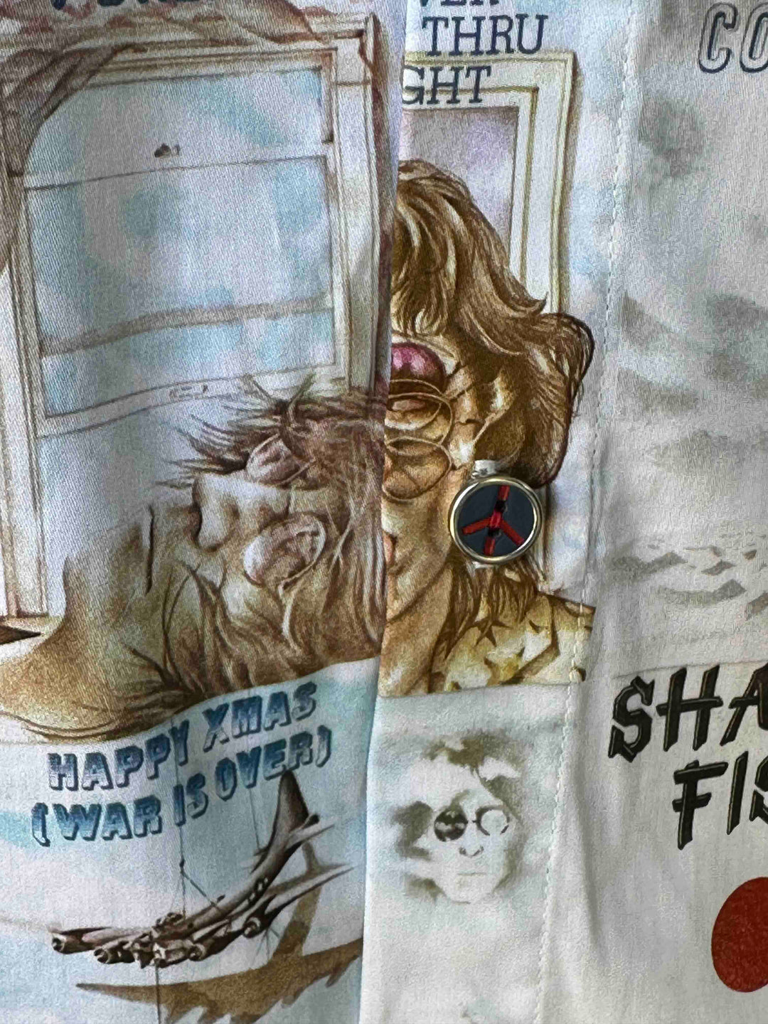 JOHN LENNON Mens Mind Games Long Sleeve Shirt in Putty