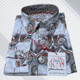JOHN LENNON Mens Morecombe Paisley Long Sleeve Shirt - White, MENS SHIRTS, JOHN LENNON, Elwood 101