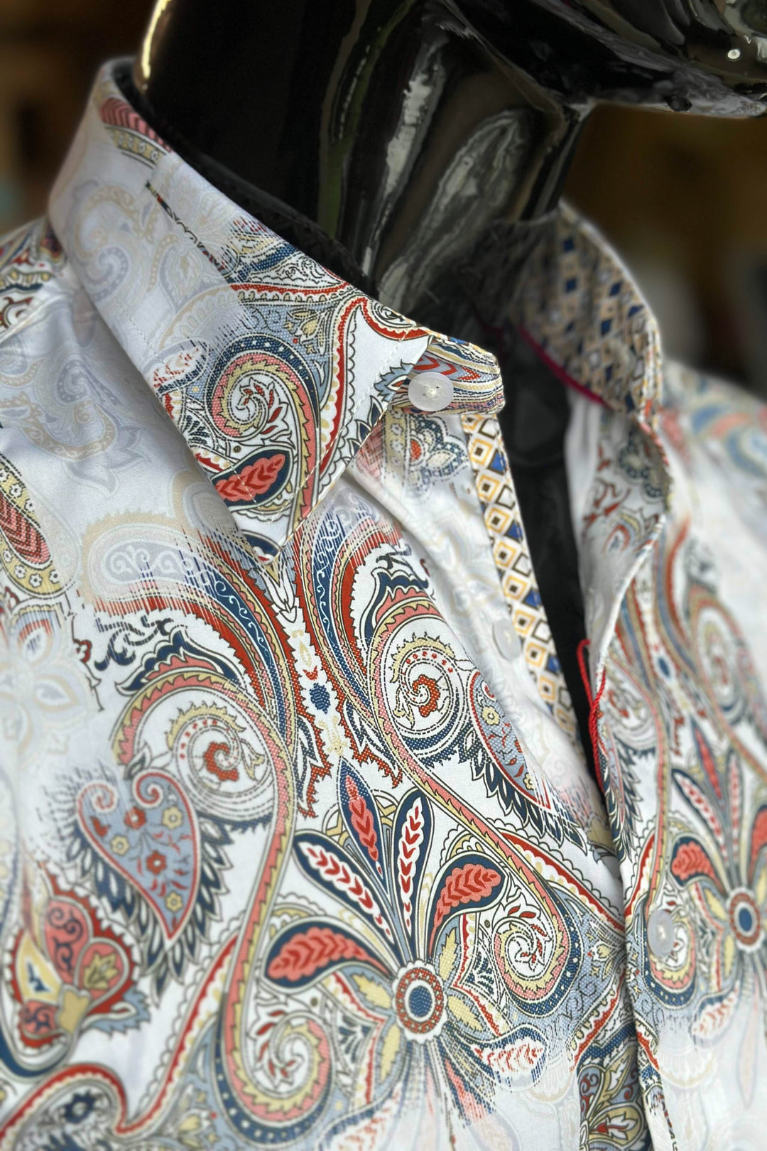 JOHN LENNON Mens Morecombe Paisley Long Sleeve Shirt - White, MENS SHIRTS, JOHN LENNON, Elwood 101