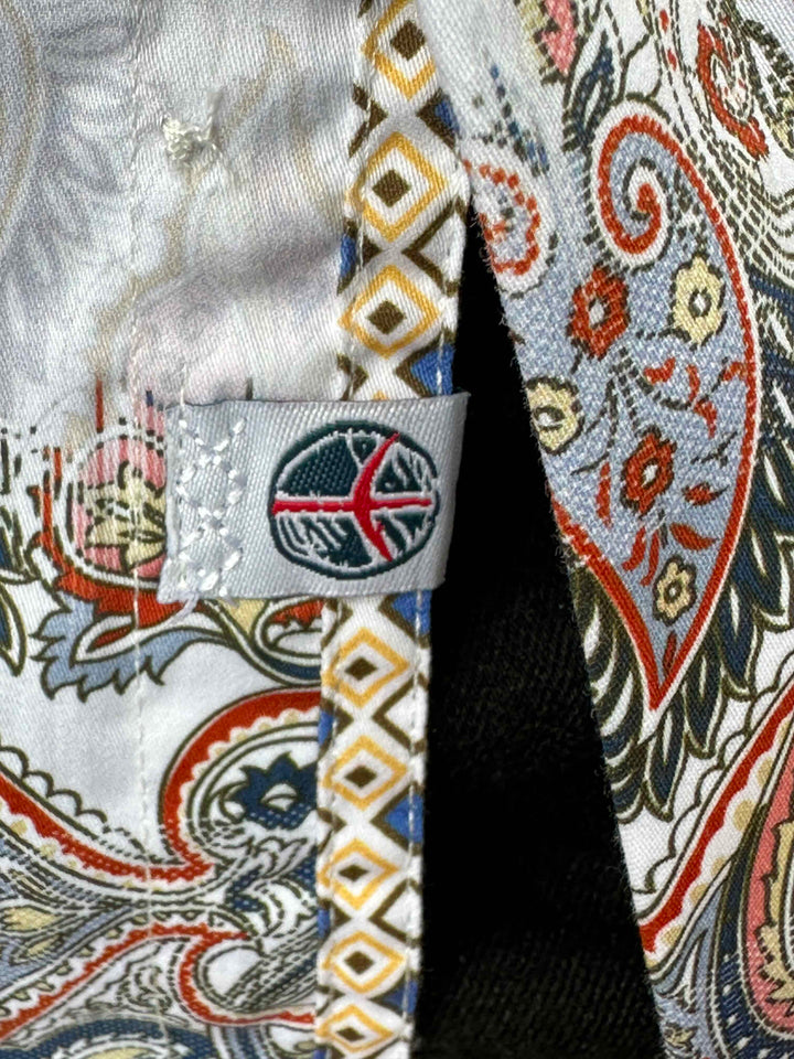 JOHN LENNON Mens Morecombe Paisley Long Sleeve Shirt - White, MENS SHIRTS, JOHN LENNON, Elwood 101