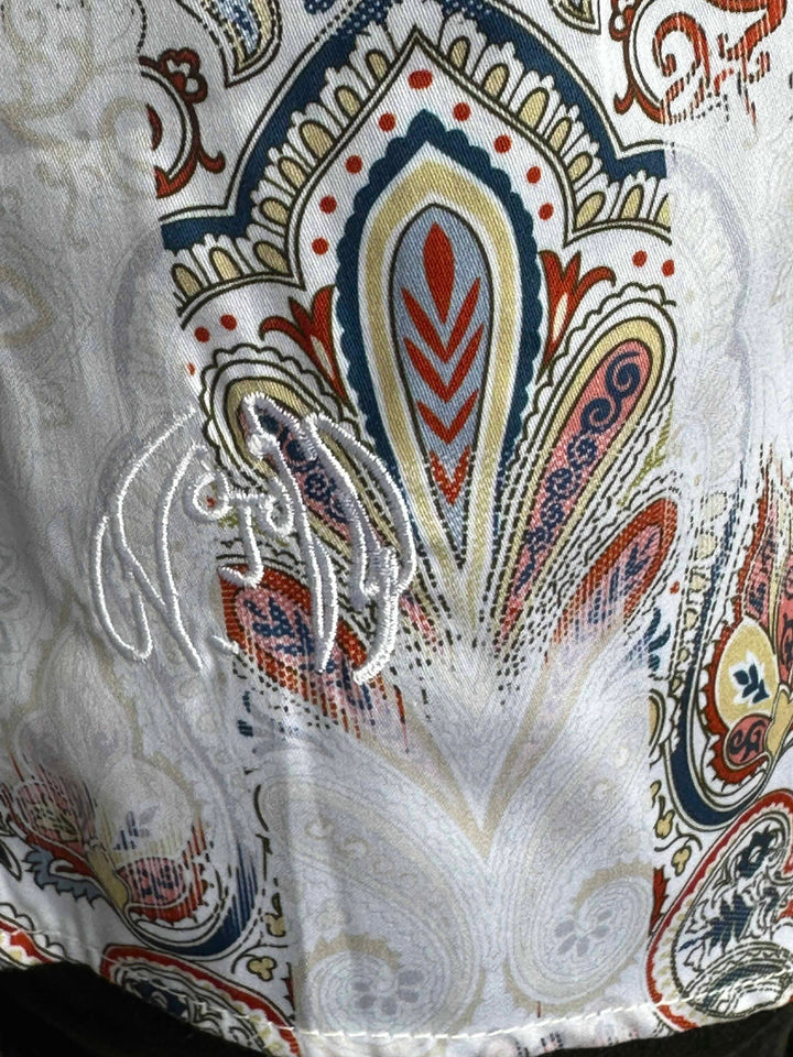 JOHN LENNON Mens Morecombe Paisley Long Sleeve Shirt - White, MENS SHIRTS, JOHN LENNON, Elwood 101