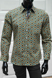 JOHN LENNON Mens Moston Long Sleeve Shirt - Amber