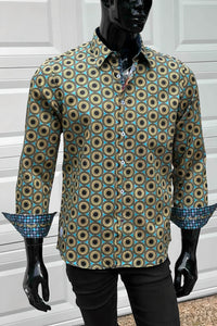 JOHN LENNON Mens Moston Long Sleeve Shirt - Amber