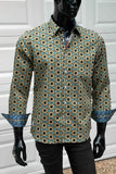 JOHN LENNON Mens Moston Long Sleeve Shirt - Amber