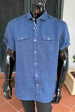 JOHN LENNON Mens Oakwell Short Sleeve Shirt - Navy, MENS SHIRTS, JOHN LENNON, Elwood 101