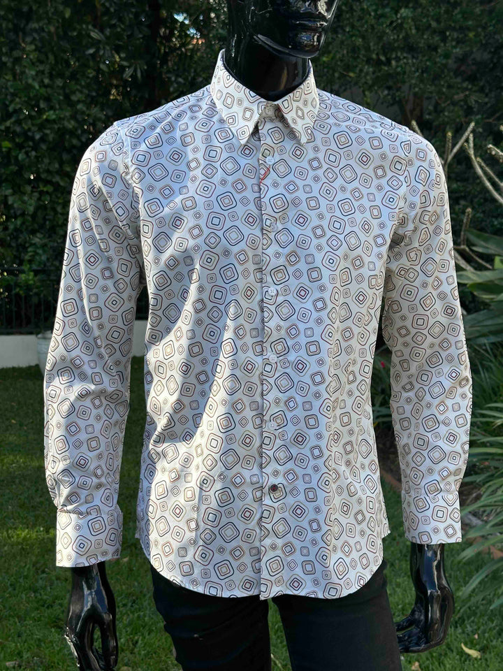 JOHN LENNON Mens Oxford Road Long Sleeve Shirt - Sand, MENS SHIRTS, JOHN LENNON, Elwood 101