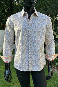 JOHN LENNON Mens Oxford Road Long Sleeve Shirt - Sand, MENS SHIRTS, JOHN LENNON, Elwood 101