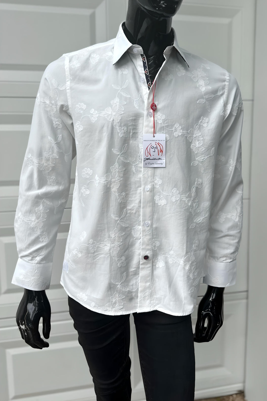 JOHN LENNON Mens Pemperdon Long Sleeve Shirt - White, MENS SHIRTS, JOHN LENNON, Elwood 101