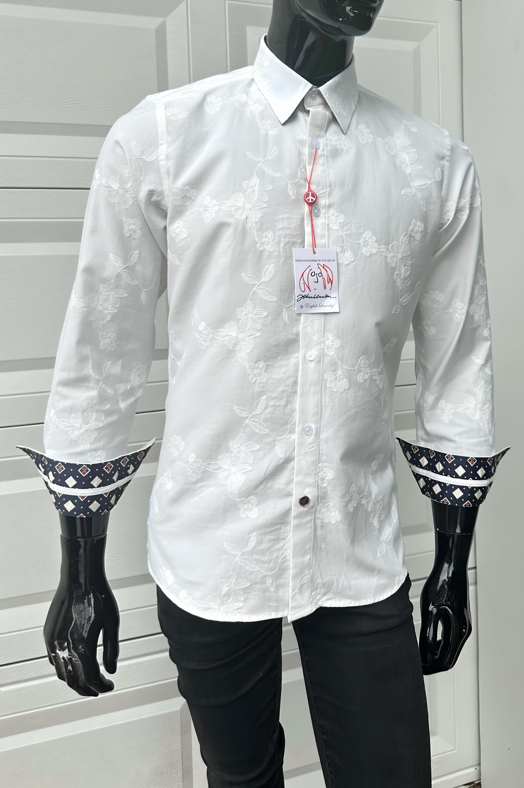 JOHN LENNON Mens Pemperdon Long Sleeve Shirt - White, MENS SHIRTS, JOHN LENNON, Elwood 101