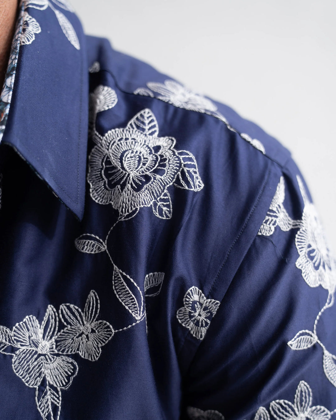 JOHN LENNON Mens Pemperdon Long Sleeve Shirt in Navy