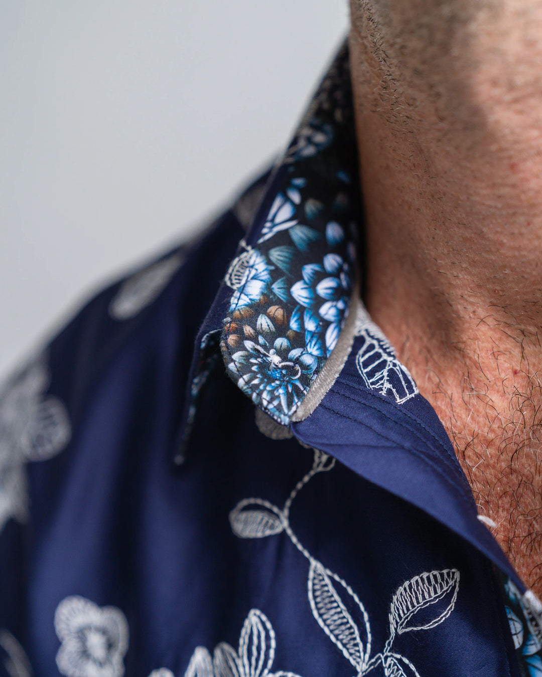 JOHN LENNON Mens Pemperdon Long Sleeve Shirt in Navy