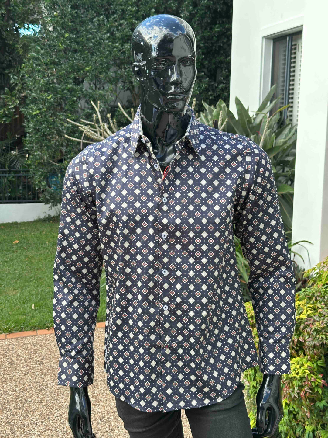 JOHN LENNON Mens Rochdale Long Sleeve Shirt - Ink, MENS SHIRTS, JOHN LENNON, Elwood 101