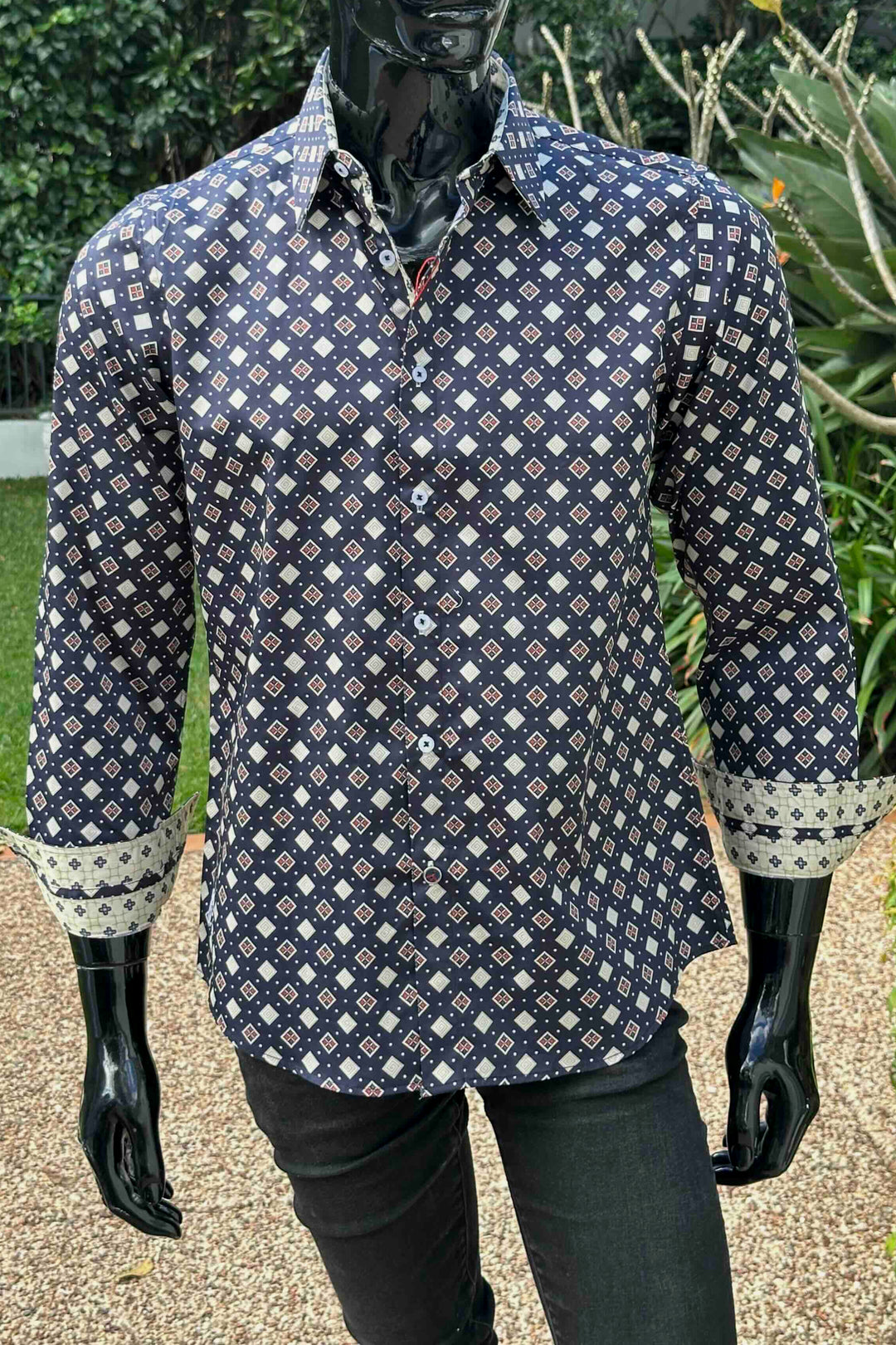 JOHN LENNON Mens Rochdale Long Sleeve Shirt - Ink, MENS SHIRTS, JOHN LENNON, Elwood 101