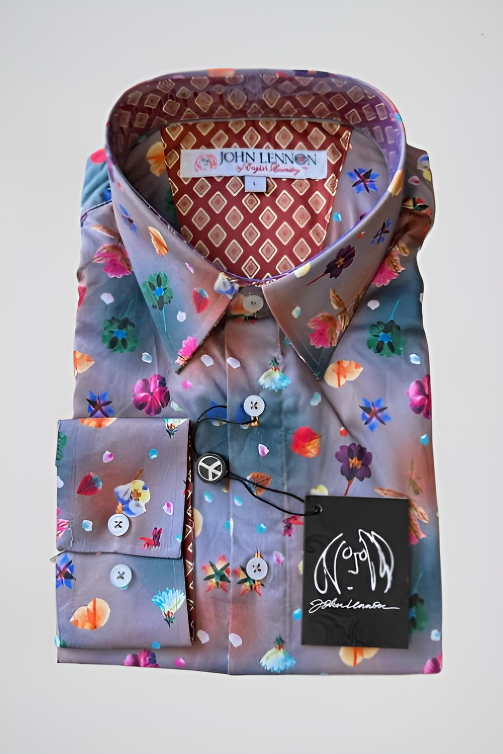 JOHN LENNON Mens Stockport Long Sleeve Shirt Mauve