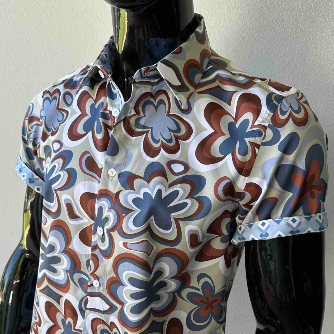 JOHN LENNON Mens Smethwick Short Sleeve Shirt in Putty